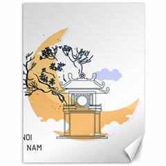 Poster Map Flag Lotus Boat Ha Noi Vietnam Canvas 36  X 48  by Grandong