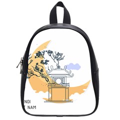 Poster Map Flag Lotus Boat Ha Noi Vietnam School Bag (small) by Grandong