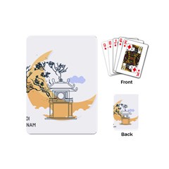 Poster Map Flag Lotus Boat Ha Noi Vietnam Playing Cards Single Design (mini) by Grandong