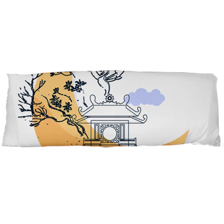 Poster Map Flag Lotus Boat Ha Noi Vietnam Body Pillow Case (Dakimakura)