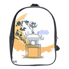 Poster Map Flag Lotus Boat Ha Noi Vietnam School Bag (xl) by Grandong