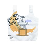 Poster Map Flag Lotus Boat Ha Noi Vietnam Full Print Recycle Bag (M) Back