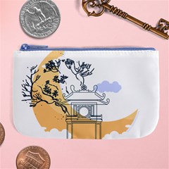 Poster Map Flag Lotus Boat Ha Noi Vietnam Large Coin Purse by Grandong