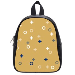 Cross Circles White Circles School Bag (small) by Grandong