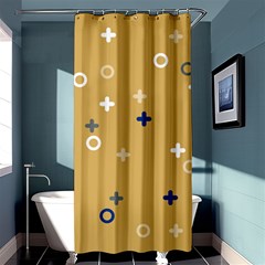 Cross Circles White Circles Shower Curtain 36  X 72  (stall)  by Grandong