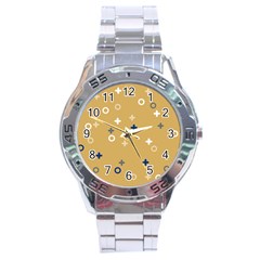 Cross Circles White Circles Stainless Steel Analogue Watch