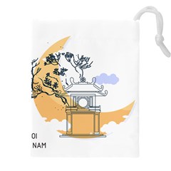 Poster Map Flag Lotus Boat Ha Noi Vietnam Drawstring Pouch (4xl) by Grandong