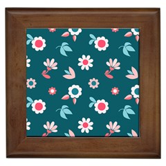 Cute Flowers Seamless Model Spring Framed Tile by Grandong