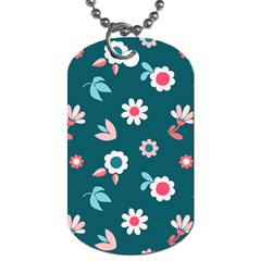 Cute Flowers Seamless Model Spring Dog Tag (two Sides) by Grandong