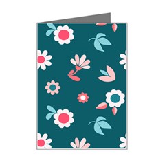 Cute Flowers Seamless Model Spring Mini Greeting Card by Grandong