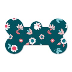 Cute Flowers Seamless Model Spring Dog Tag Bone (two Sides) by Grandong