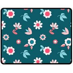 Cute Flowers Seamless Model Spring Fleece Blanket (medium) by Grandong