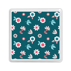 Cute Flowers Seamless Model Spring Memory Card Reader (square) by Grandong