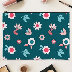 Cute Flowers Seamless Model Spring Cosmetic Bag (xxxl) by Grandong