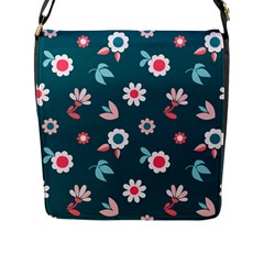 Cute Flowers Seamless Model Spring Flap Closure Messenger Bag (l) by Grandong