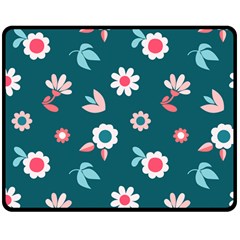 Cute Flowers Seamless Model Spring Two Sides Fleece Blanket (medium) by Grandong