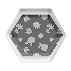 Cute Flowers Seamless Model Spring Hexagon Wood Jewelry Box by Grandong