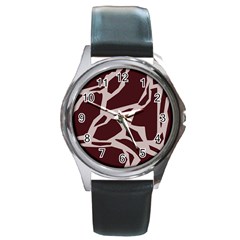 Cracked Pattern Boho Art Design Round Metal Watch by Grandong