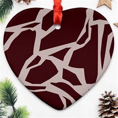 Cracked Pattern Boho Art Design Ornament (heart) by Grandong