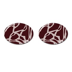 Cracked Pattern Boho Art Design Cufflinks (oval) by Grandong