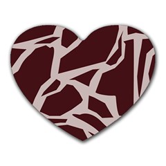 Cracked Pattern Boho Art Design Heart Mousepad by Grandong