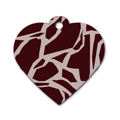 Cracked Pattern Boho Art Design Dog Tag Heart (one Side) by Grandong