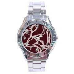 Cracked Pattern Boho Art Design Stainless Steel Analogue Watch