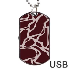 Cracked Pattern Boho Art Design Dog Tag Usb Flash (two Sides) by Grandong