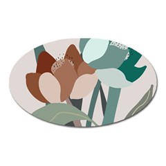 Flowers Plants Leaves Foliage Oval Magnet