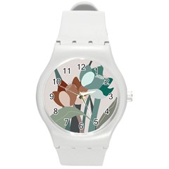 Flowers Plants Leaves Foliage Round Plastic Sport Watch (m) by Grandong