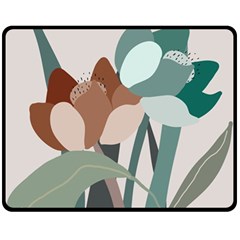 Flowers Plants Leaves Foliage Two Sides Fleece Blanket (medium) by Grandong