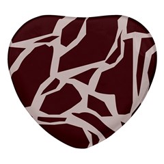 Cracked Pattern Boho Art Design Heart Glass Fridge Magnet (4 Pack) by Grandong