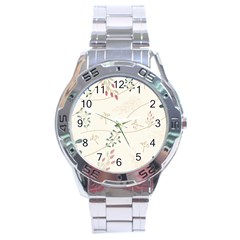 Background Pattern Template Texture Stainless Steel Analogue Watch