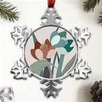 Flowers Plants Leaves Foliage Metal Small Snowflake Ornament Front