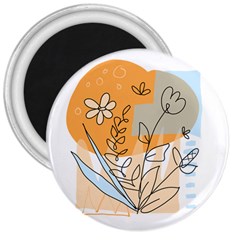 Doodle Flower Floral Abstract 3  Magnets by Grandong