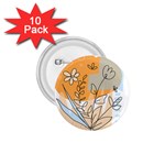 Doodle Flower Floral Abstract 1.75  Buttons (10 pack) Front