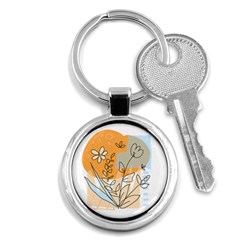 Doodle Flower Floral Abstract Key Chain (round) by Grandong