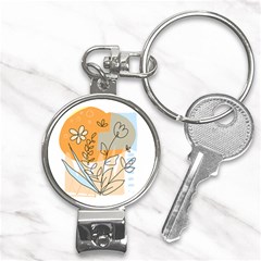 Doodle Flower Floral Abstract Nail Clippers Key Chain by Grandong