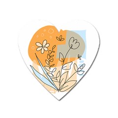 Doodle Flower Floral Abstract Heart Magnet by Grandong