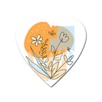 Doodle Flower Floral Abstract Heart Magnet Front