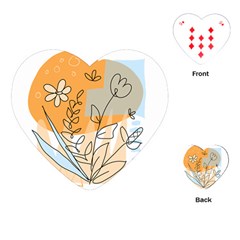 Doodle Flower Floral Abstract Playing Cards Single Design (heart) by Grandong