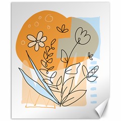 Doodle Flower Floral Abstract Canvas 8  X 10  by Grandong