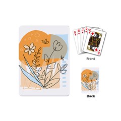 Doodle Flower Floral Abstract Playing Cards Single Design (mini) by Grandong