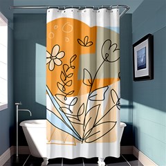 Doodle Flower Floral Abstract Shower Curtain 36  X 72  (stall)  by Grandong