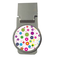 Floral Colorful Background Money Clips (round)  by Grandong