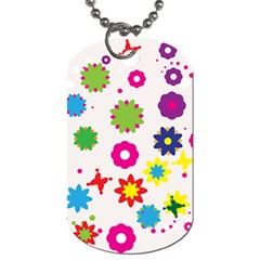 Floral Colorful Background Dog Tag (one Side) by Grandong