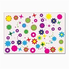 Floral Colorful Background Postcards 5  X 7  (pkg Of 10) by Grandong