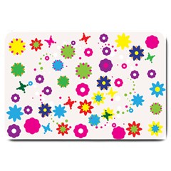 Floral Colorful Background Large Doormat by Grandong