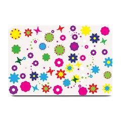 Floral Colorful Background Plate Mats by Grandong