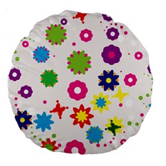 Floral Colorful Background Large 18  Premium Round Cushions by Grandong